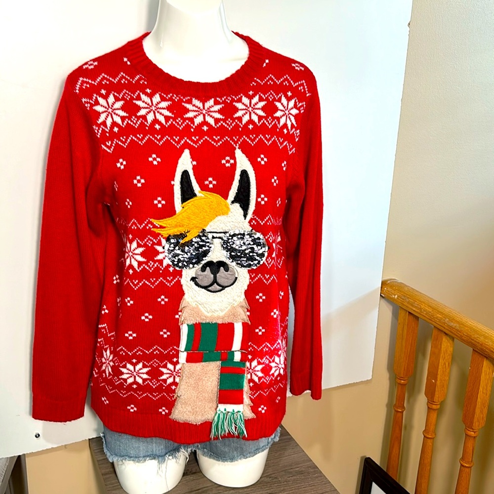 Holiday time CHRISTMAS LIAMA SWEATER in SIZE XL14-16